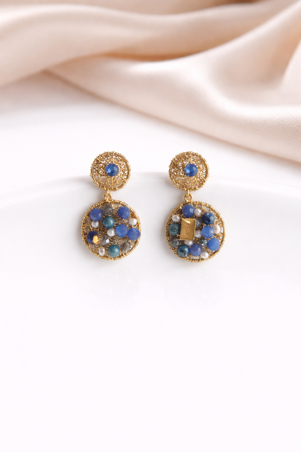 Blue Horizon Double Disc Earrings