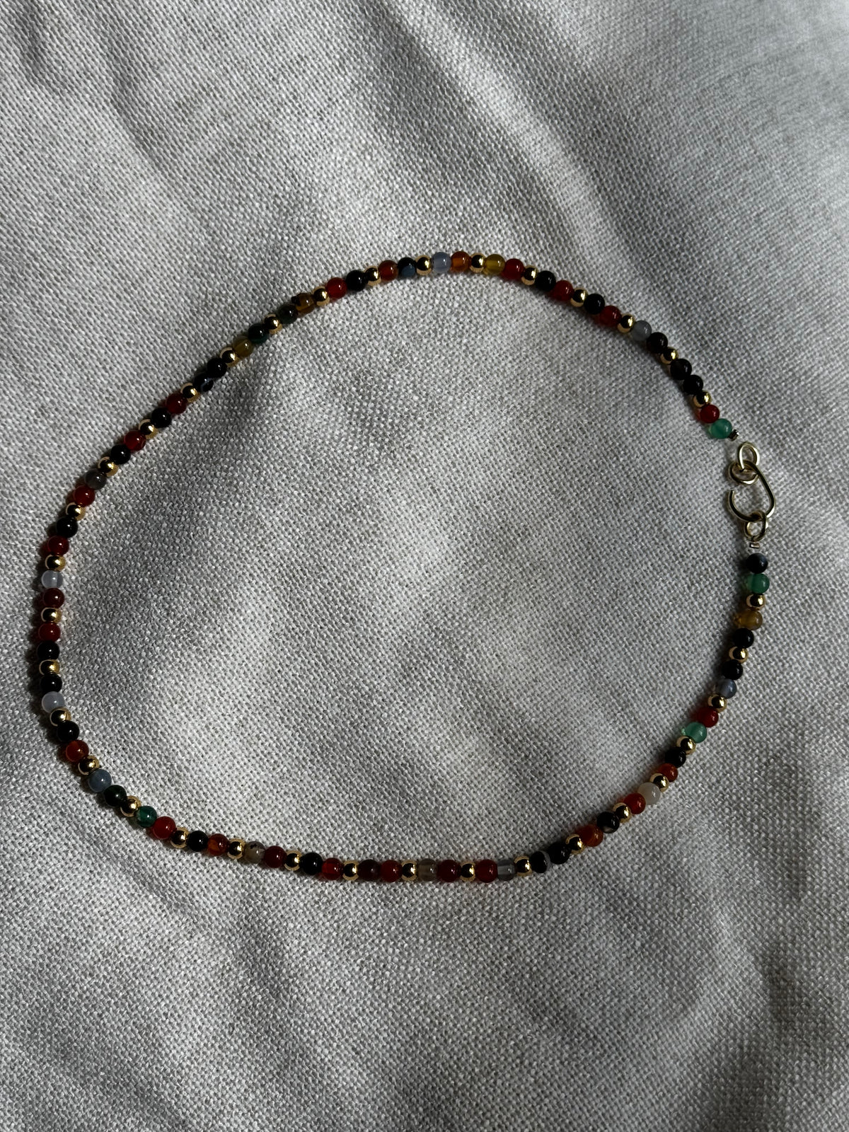 Multicolor Gemstone Beaded Necklace – Minimalist Everyday Layering Piece