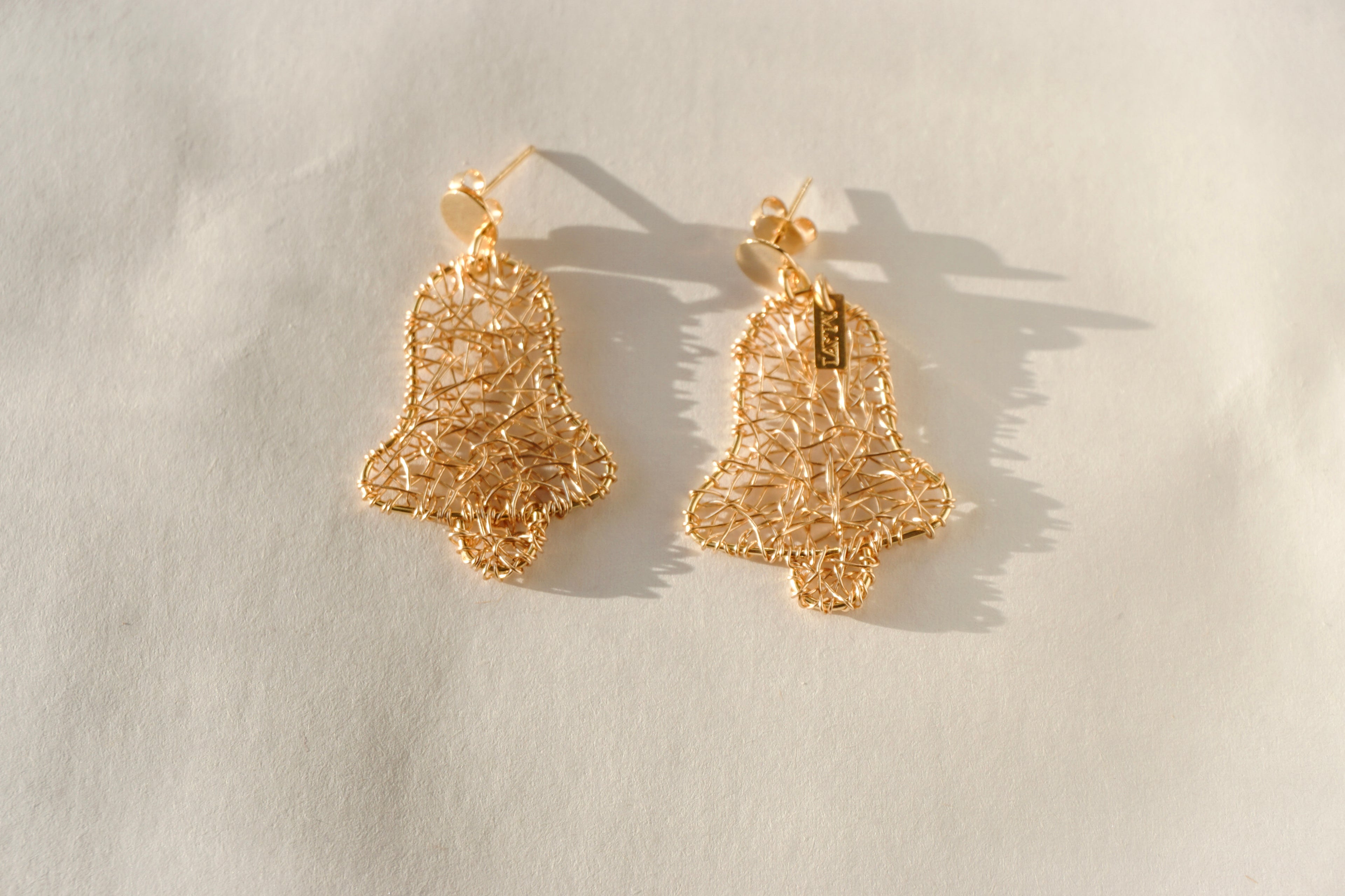 Jingle Bell Earrings – Festive Wire Bells with Pearls