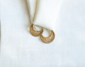 SolLuna Mini Studs – Hand-Wrapped Gold Crescent Earrings