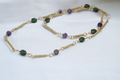 VerdeAmatista Necklace – Green and Purple Stone Wrapped Chain