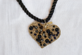 NoirHeart Necklace – Gold Wire Heart Pendant with Black Crystal Accents