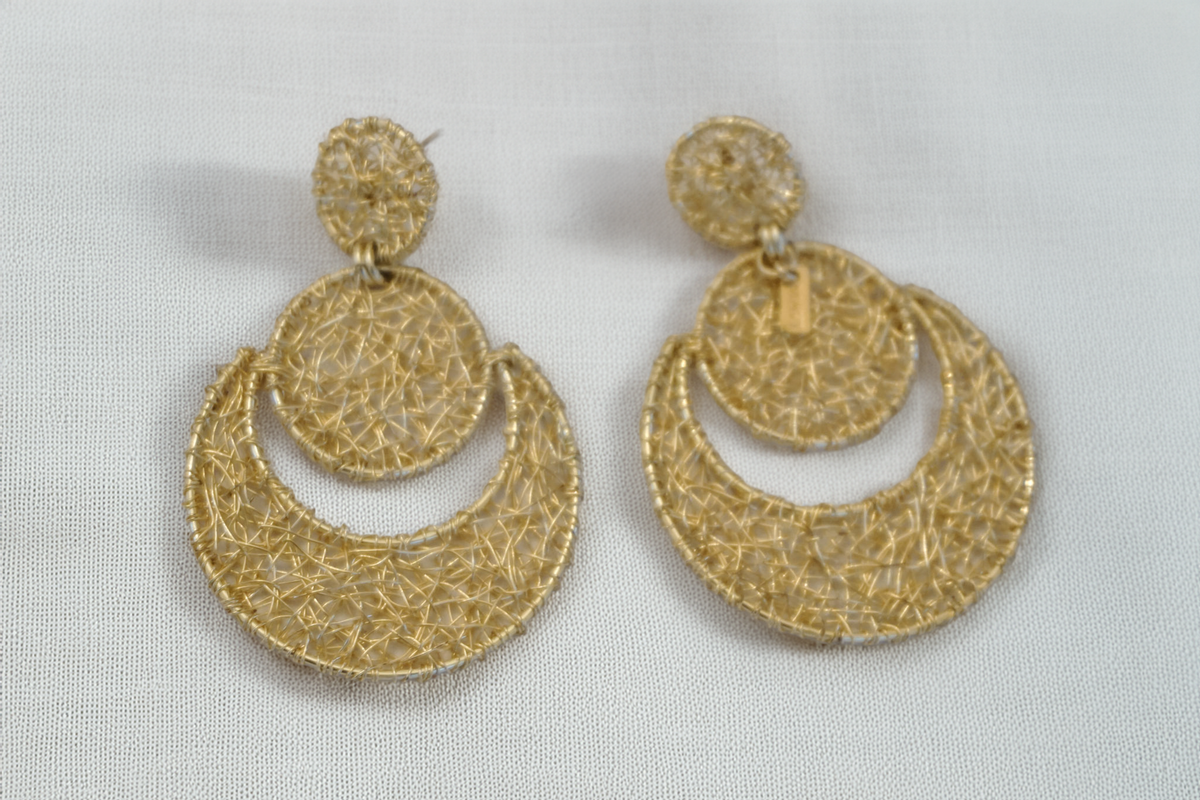LunarAura Earrings – Double Crescent Gold Wire