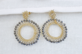 Luna Halo Earrings – Crystal-Accented Gold Wire Circle Drops