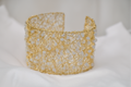 Luna Cuff – Gold Wire Bracelet with Crystal Accents