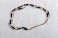 NoirWhisper Necklace – Delicate Multi-Strand Gold Chain with Black Crystal Beads