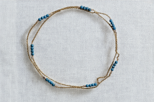 AzureWhisper Necklace – Delicate Multi-Strand Gold Chain with Blue Beads