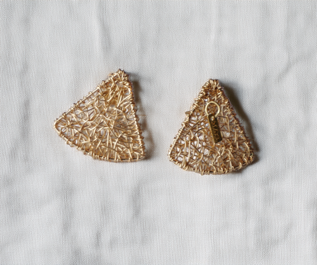 AureaPeak Studs – Geometric Gold Wire Triangle Earrings