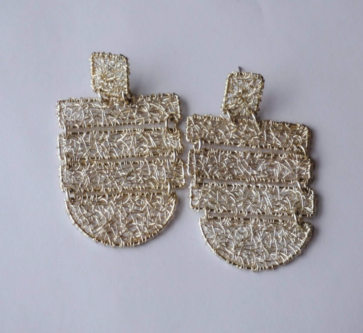 AureliaLayers Earrings – Tiered Gold Wire Statement Drops