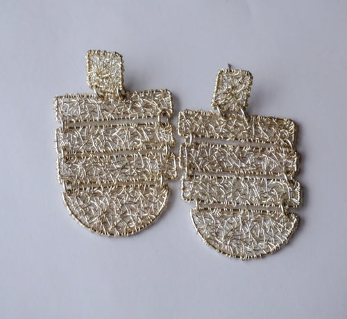 AureliaLayers Earrings – Tiered Gold Wire Statement Drops