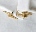 BoltAura Earrings – Hand-Woven Gold Lightning Studs