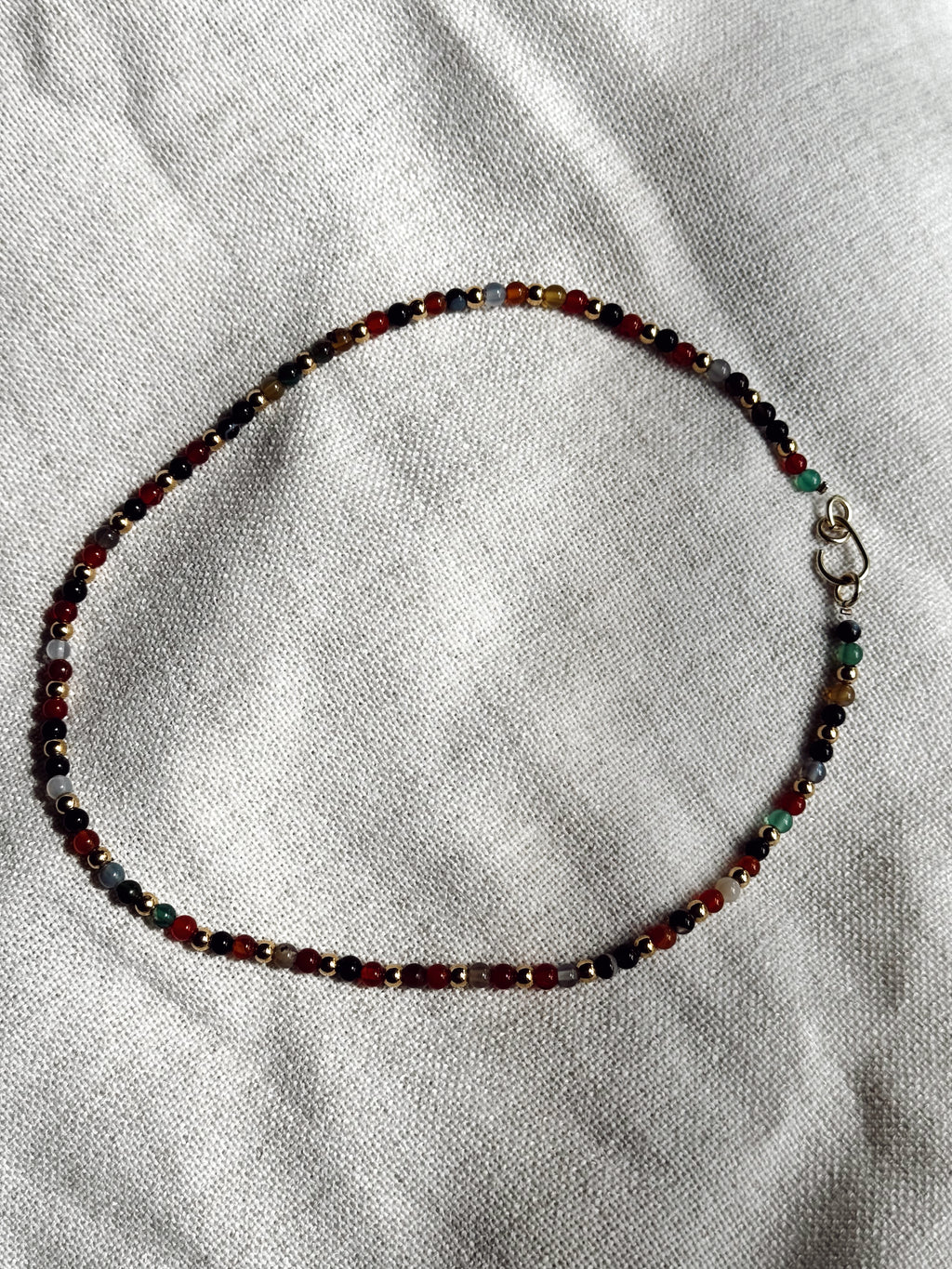 Multicolor Gemstone Beaded Necklace – Minimalist Everyday Layering Piece