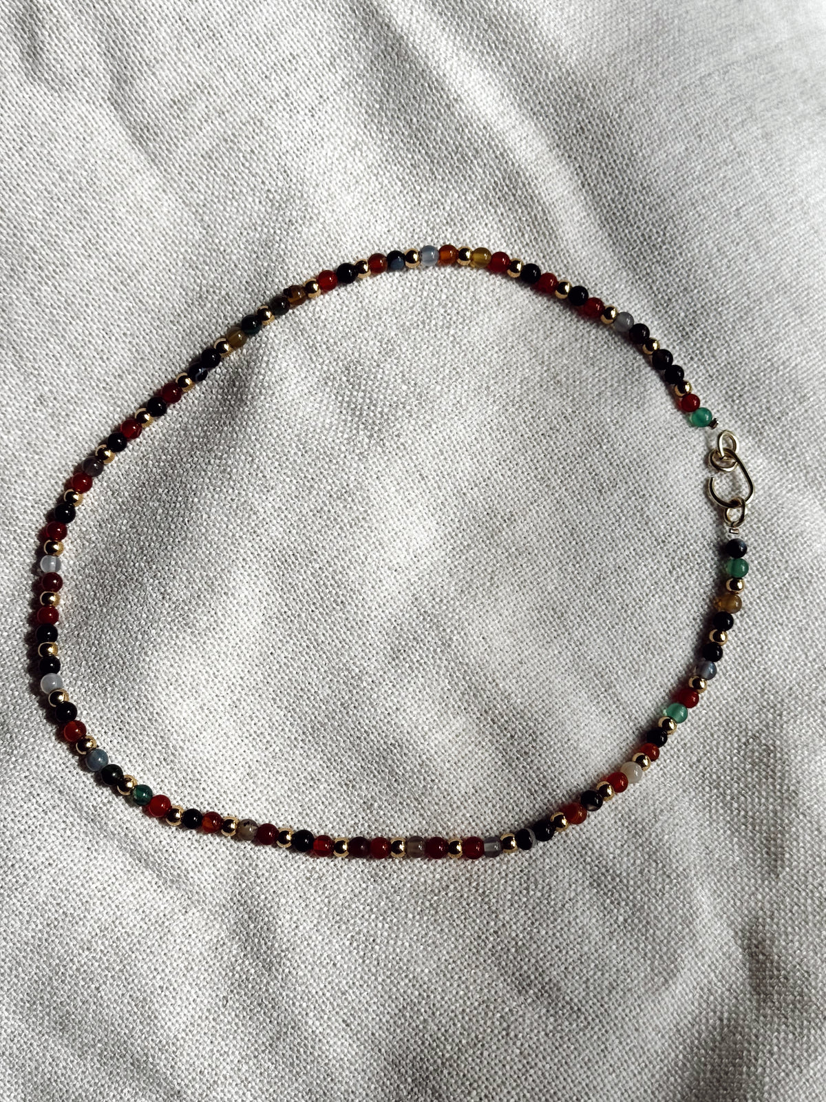 Multicolor Gemstone Beaded Necklace – Minimalist Everyday Layering Piece