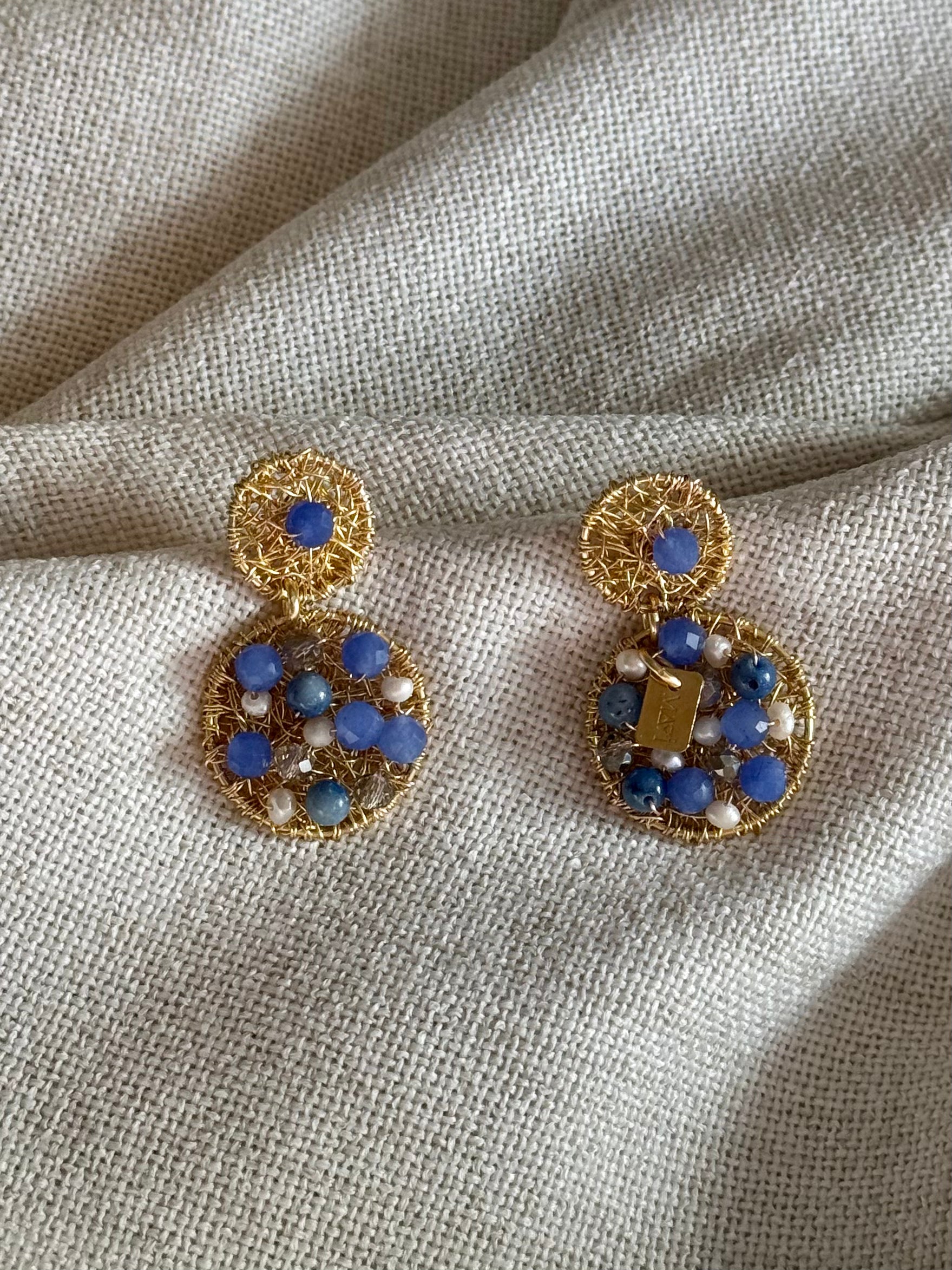Blue Horizon Double Disc Earrings