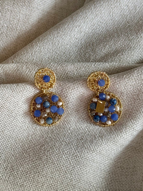 Blue Horizon Double Disc Earrings