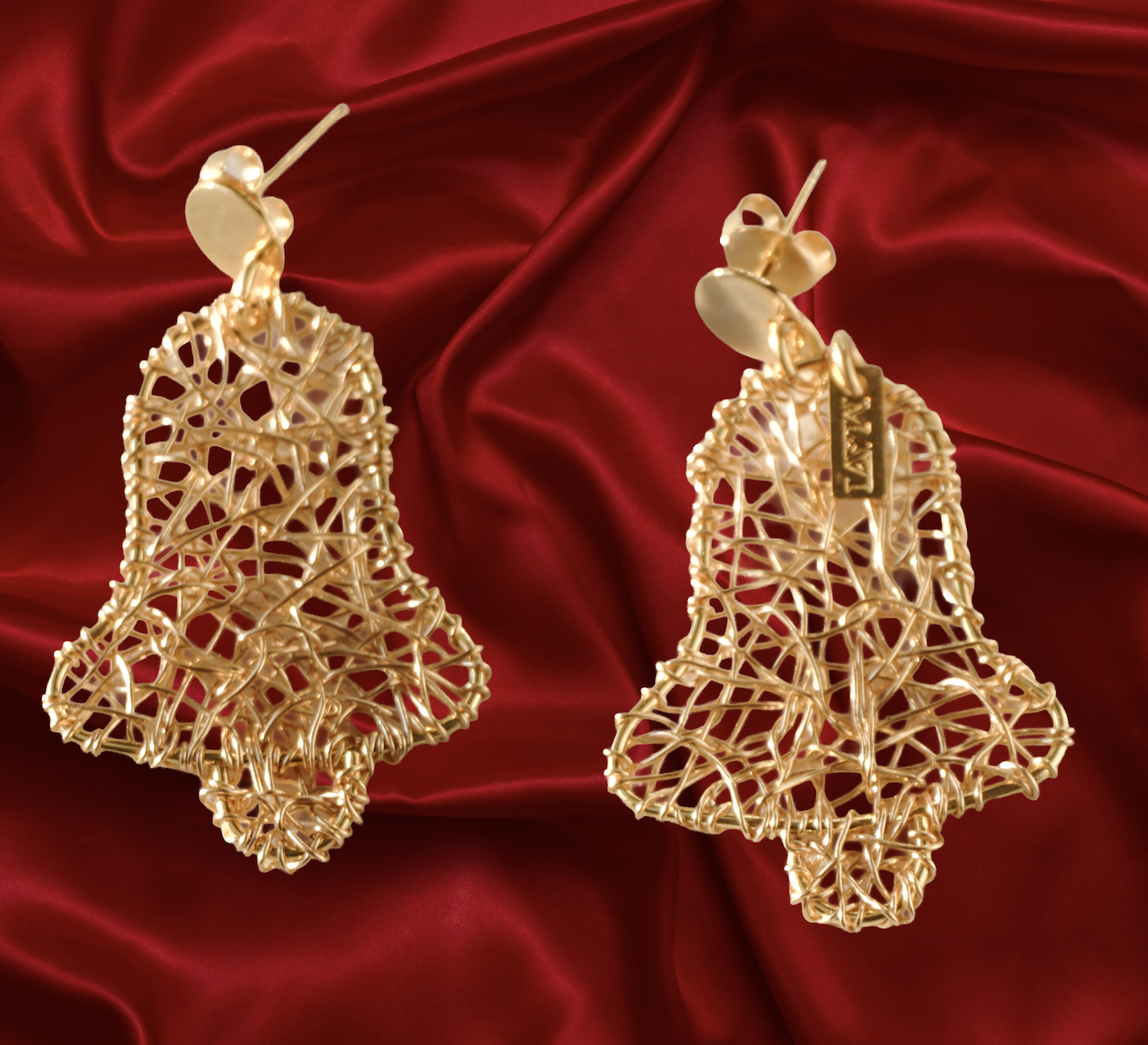 Jingle Bell Earrings – Festive Wire Bells with Pearls
